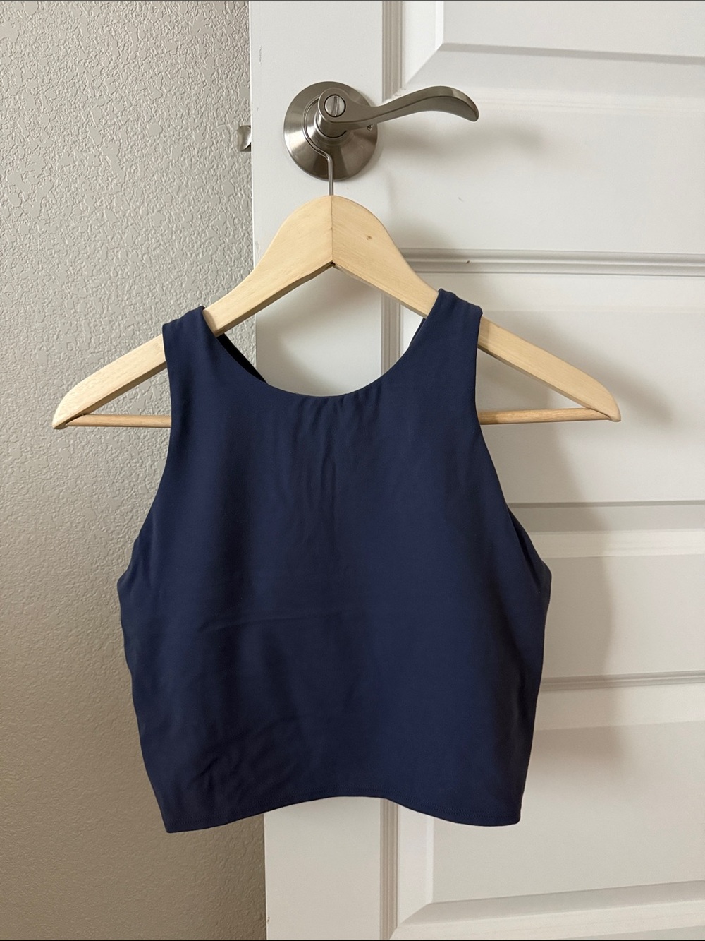 Athleta Navy High-Neck Cropped Tank